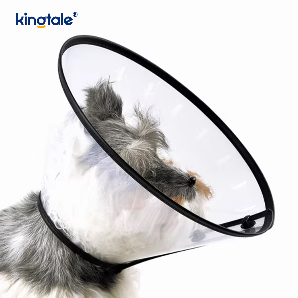 Kingtale 調節可能なソフトペット回復首輪犬猫用持続可能な固体プラスチックパーソナライズされた保護プラスチックコーン