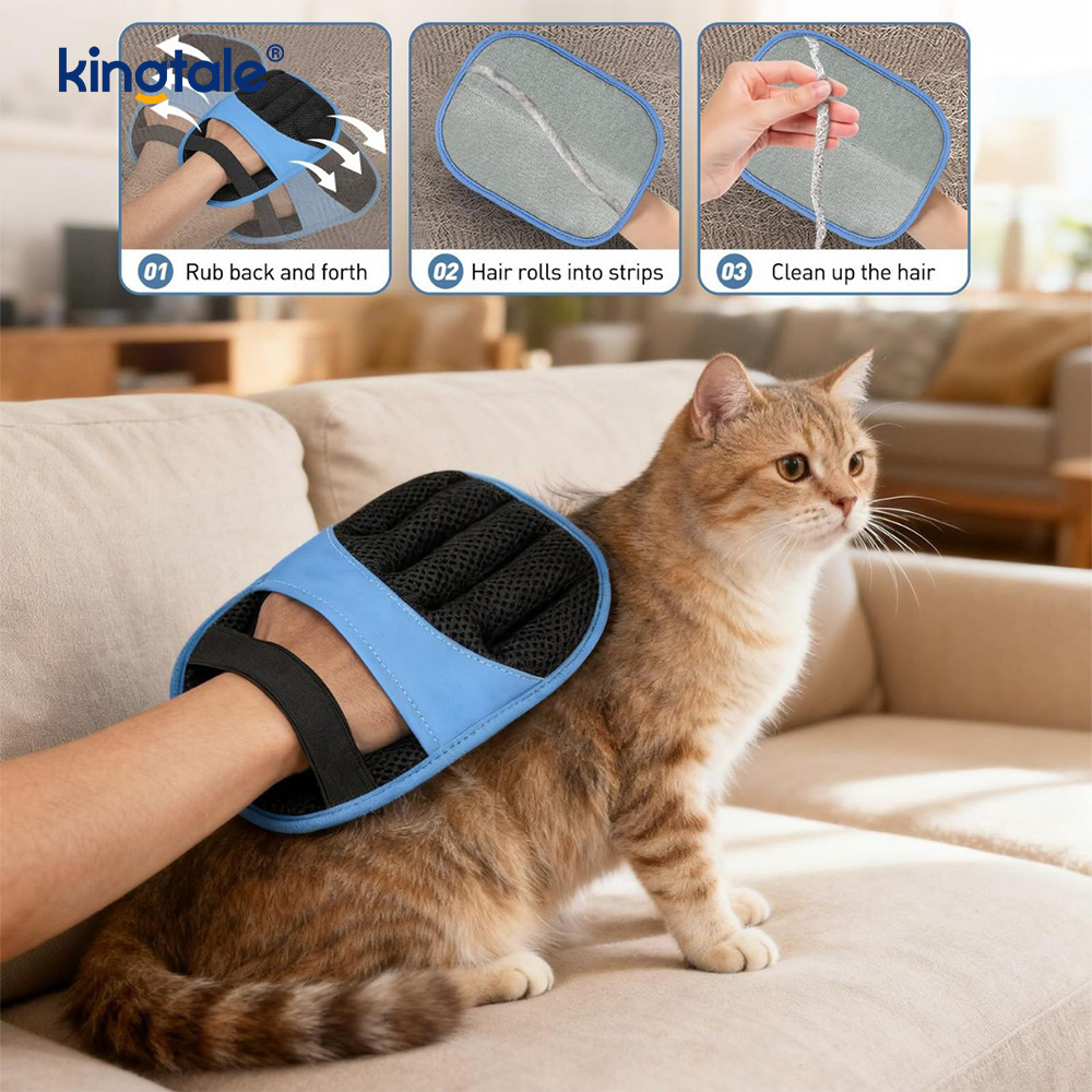 ペットの毛取りグローブ マジックブラシ 静電ミット 犬猫用