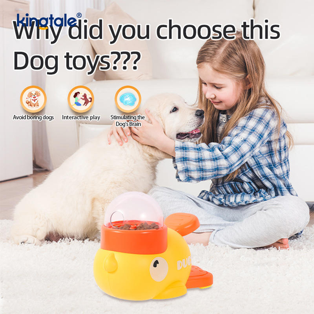 リトルイエローアヒルペットフィーダーインタラクティブ犬のおもちゃフードパズルスローフィーダー