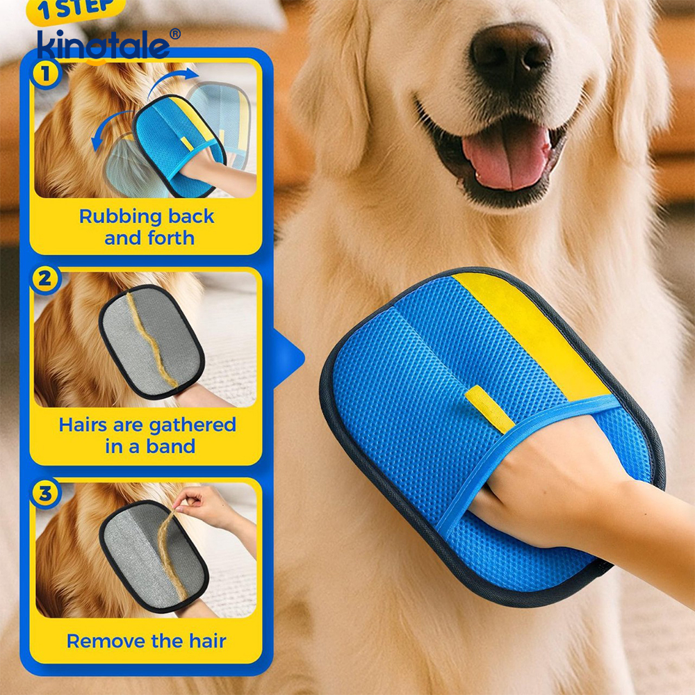 ペットの毛除去手袋猫と犬用新プロ 5 本指静電ペットの毛除去手袋