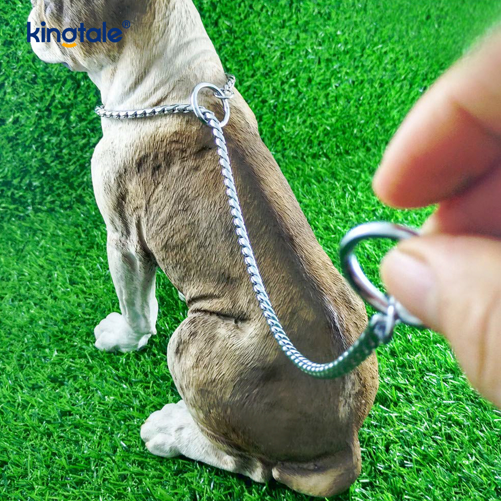 小型および中型犬用の純銅金属スネークドッグチェーン首輪