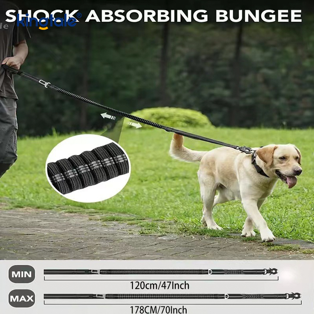 4 in 1 頑丈な犬用リード、カーシートベルトとソフトパッド入りハンドル付き