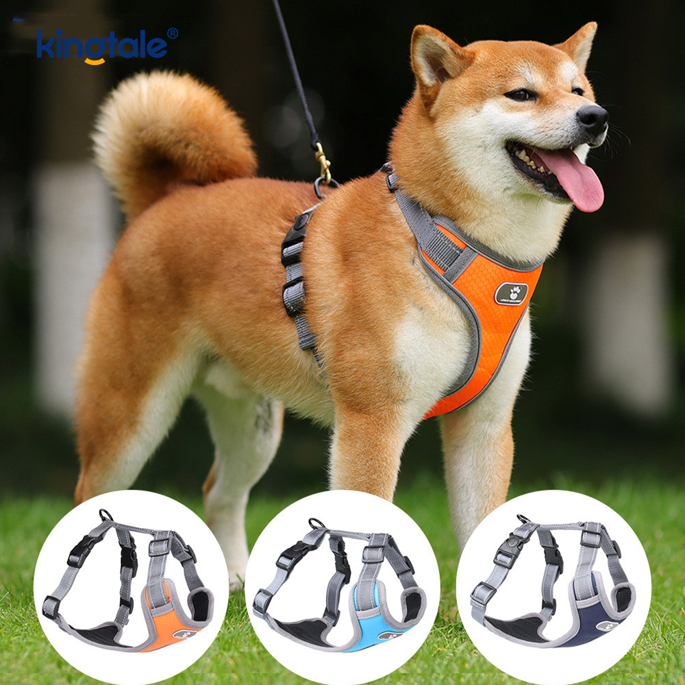 調節可能なソフトパッド入り引っ張り防止ペットハーネス反射犬オックスフォードベスト