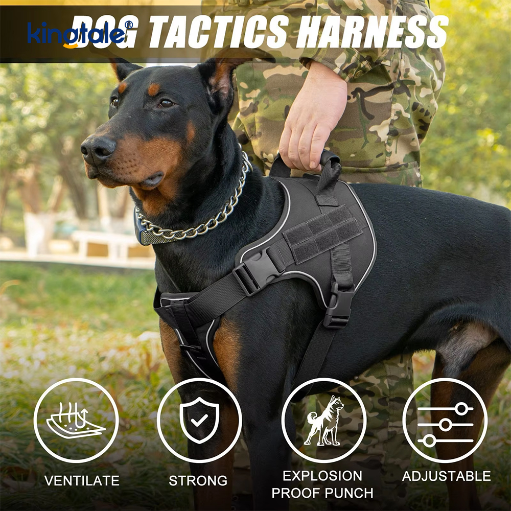 引っ張らない反射戦術的ヘビーデューティー大型犬用戦術犬用ハーネス