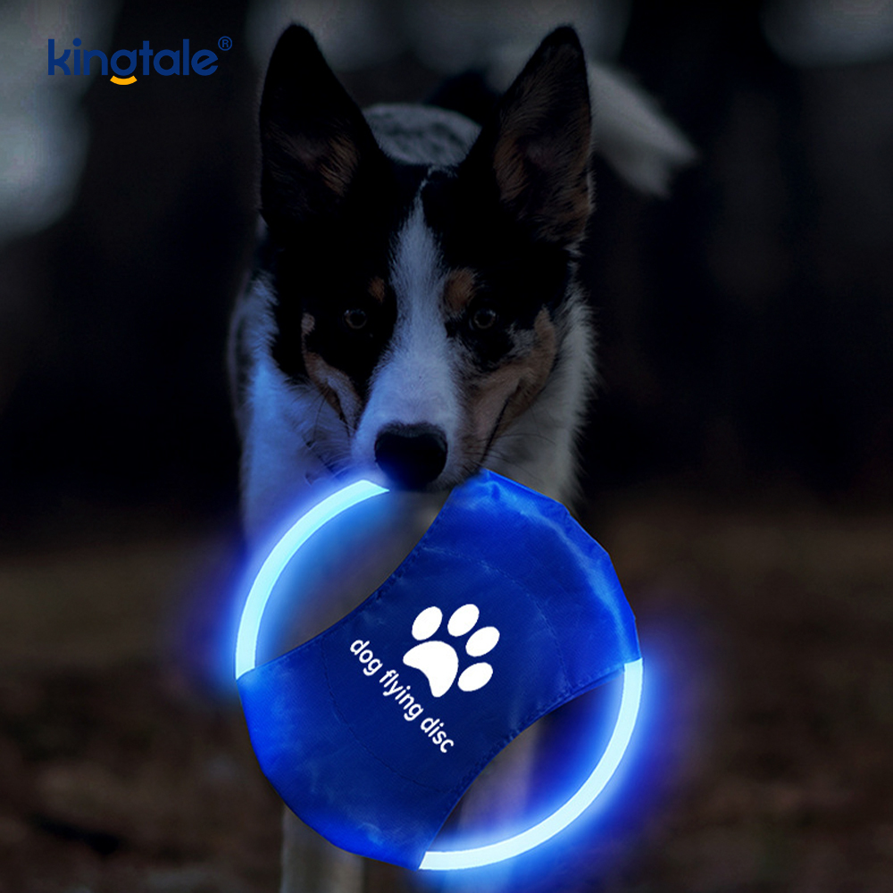 LED充電式ライトアップペットフリスビー犬の訓練おもちゃ