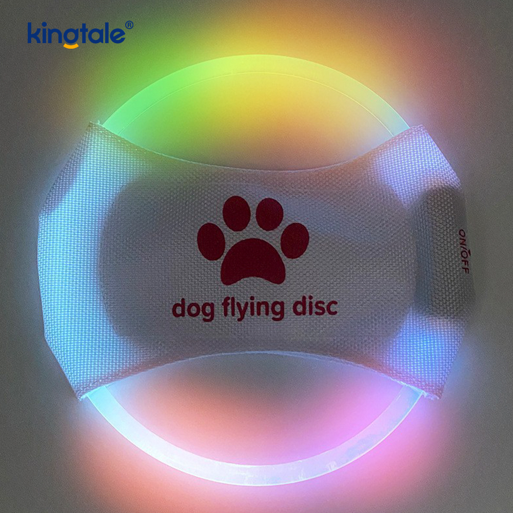 LED充電式ライトアップペットフリスビー犬の訓練おもちゃ