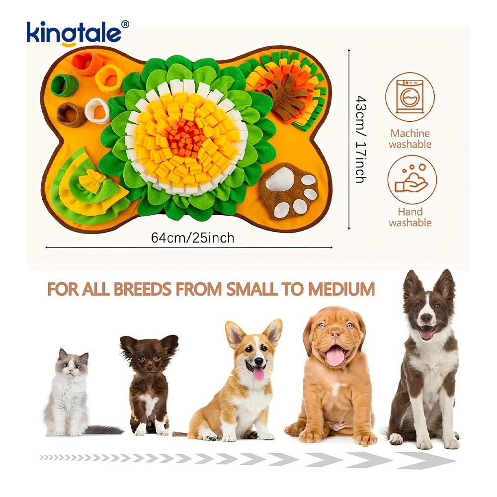 犬用ペットスナッフルマット インタラクティブフィードパズル