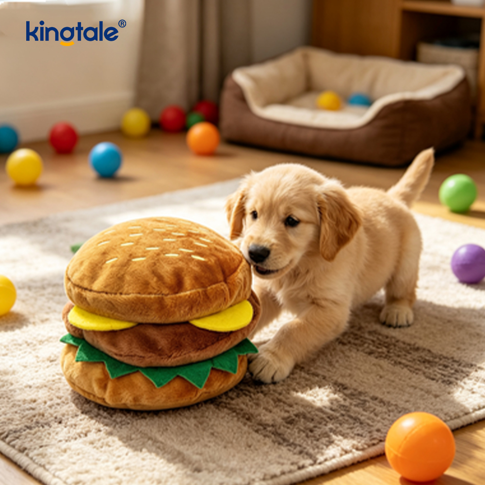フード スクリーミングトイハンバーガー、フライドポテト、猫と犬用のチキンレッグ