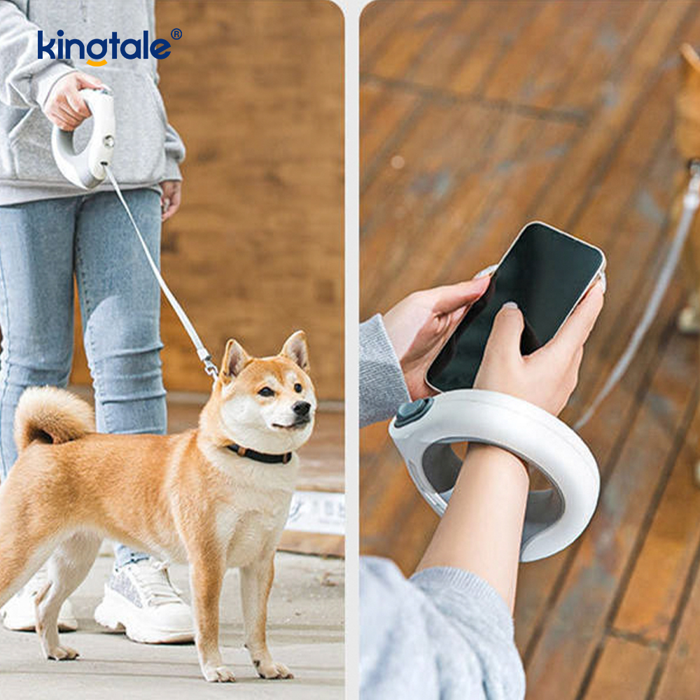 ワンボタンブレーク＆ロック高耐久もつれなし折りたたみ式犬用リードペット用犬用散歩用リード